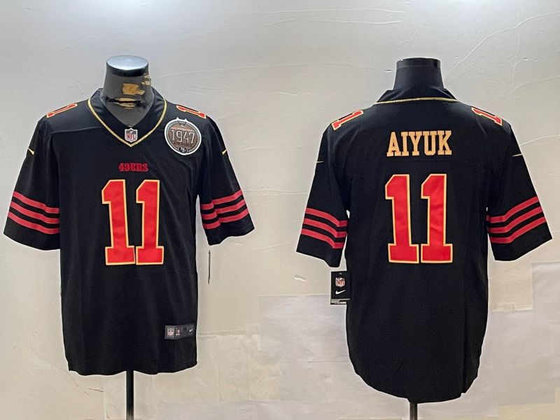 Men San Francisco 49ers #11 Aiyuk Black Gold 2024 Nike Limited NFL Jersey style 12301